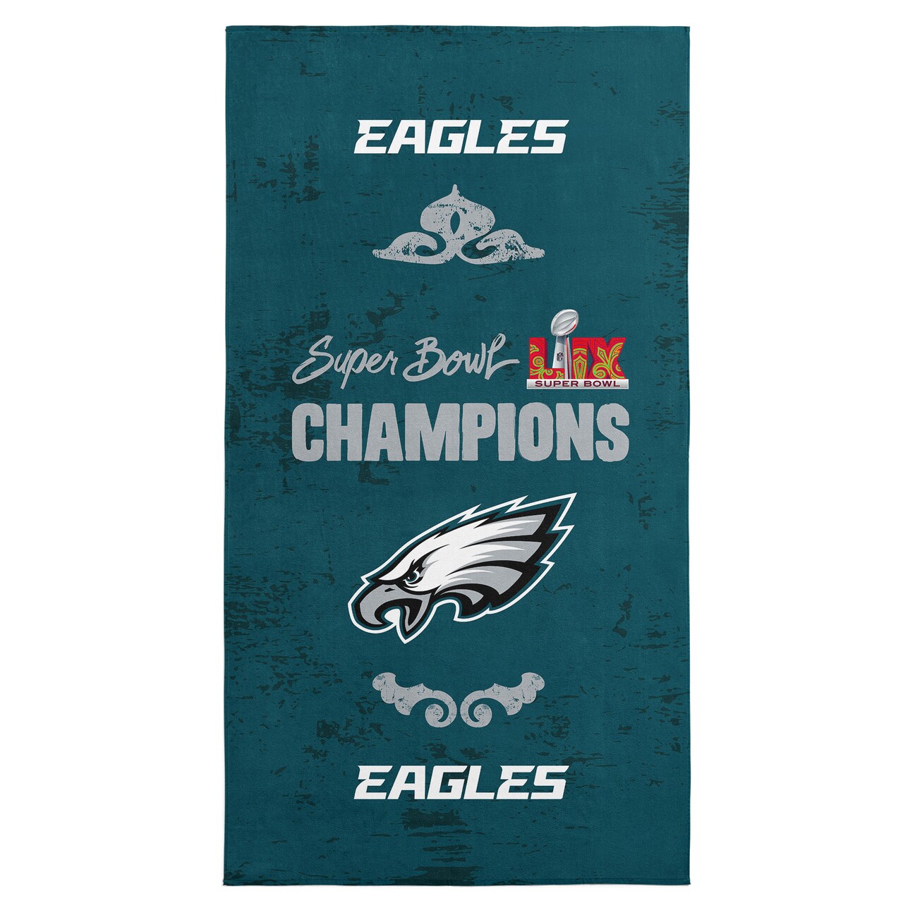 NFL Philadelphia Eagles 2025 Super Bowl LIX Gumbo Beach Towel 30X60 Inches